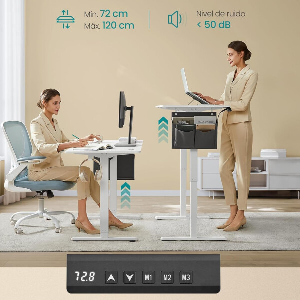 Escritorio Eléctrico 60x100 Altura Regulable BLANCO