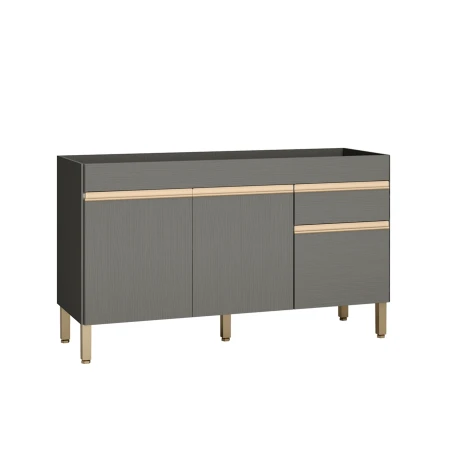 Modulo Bajo Mesada Sin Tapa Tres Puertas De 120 cms. GRIS