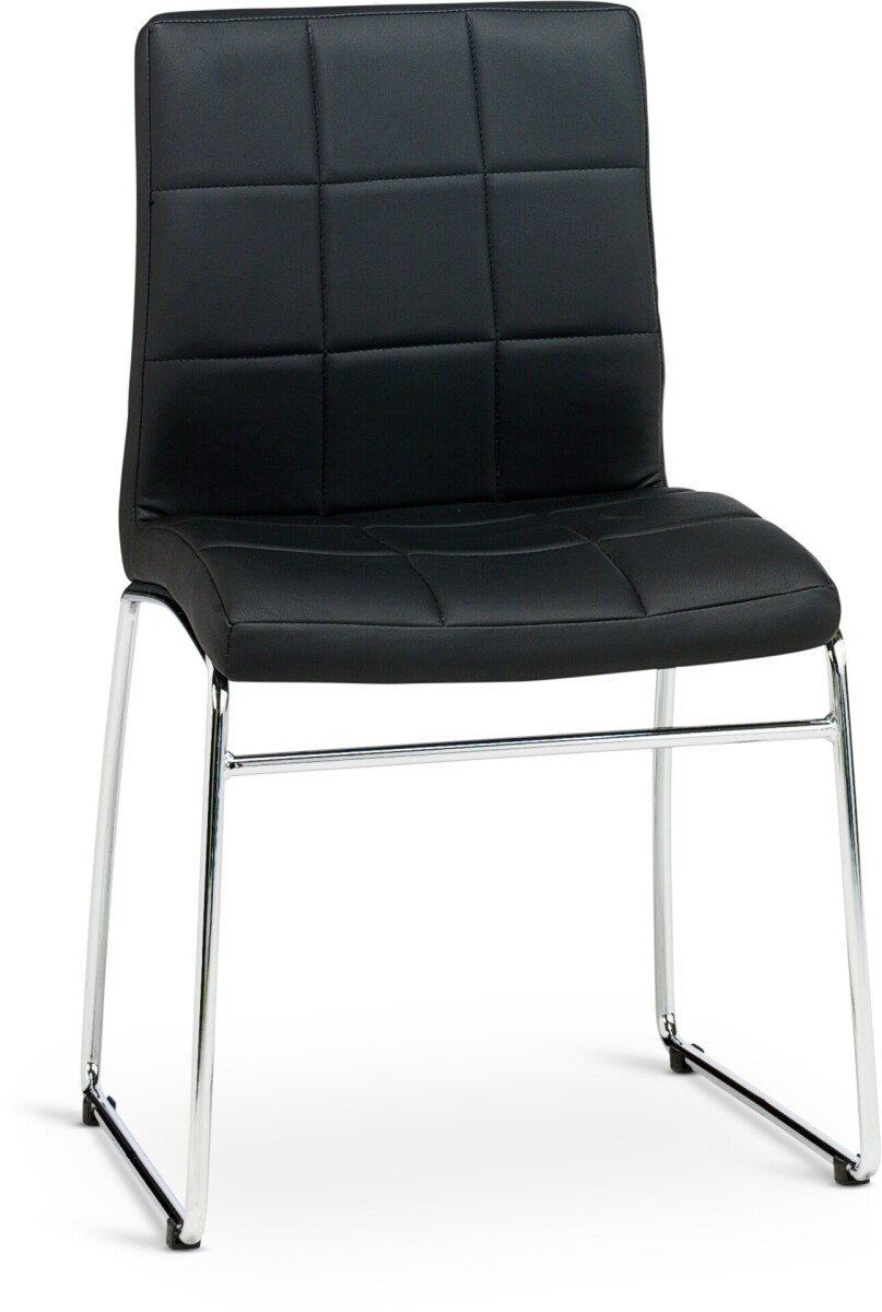 Silla de comedor HAMMEL polipiel negro/crom 
