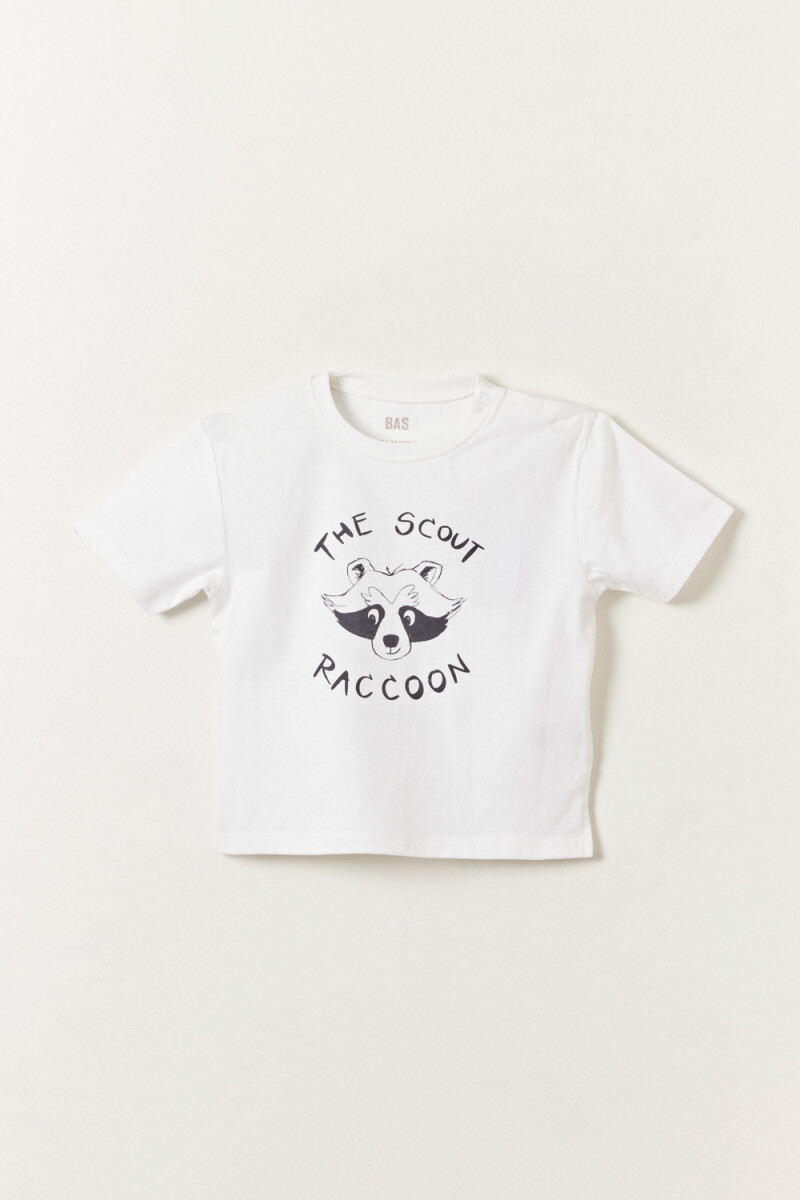 Remera oversize estampa Mapache Blanco