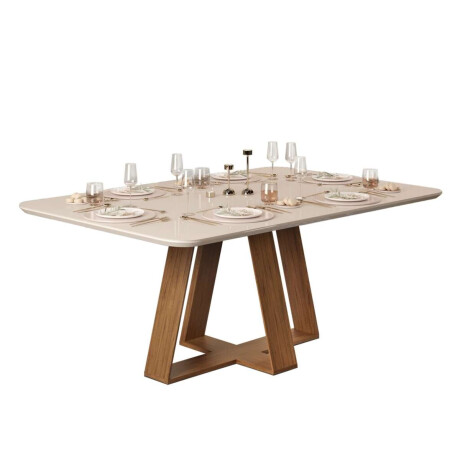 Mesa de Comedor 160 Linea Milan celeste beige