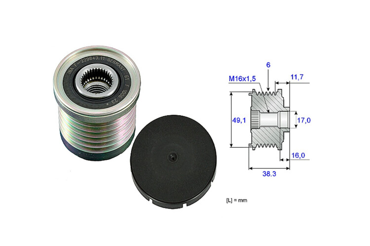 Polea Alternador Marcha Libre Renault Megane/Logan/Fluence 11-25 Polea Alternador Marcha Libre Renault Megane/Logan/Fluence 11-25