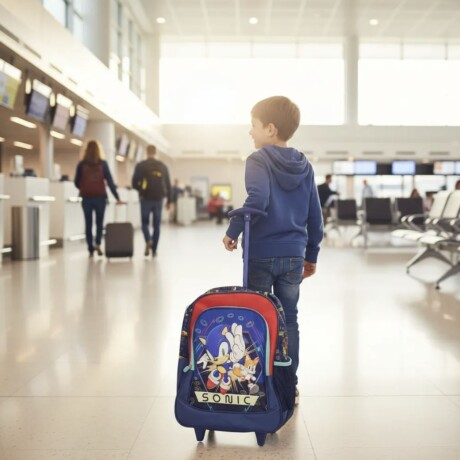 Mochila Sega Escolar Con carro 40x30x14 Sonic Prime Mochila Sega Escolar Con carro 40x30x14 Sonic Prime