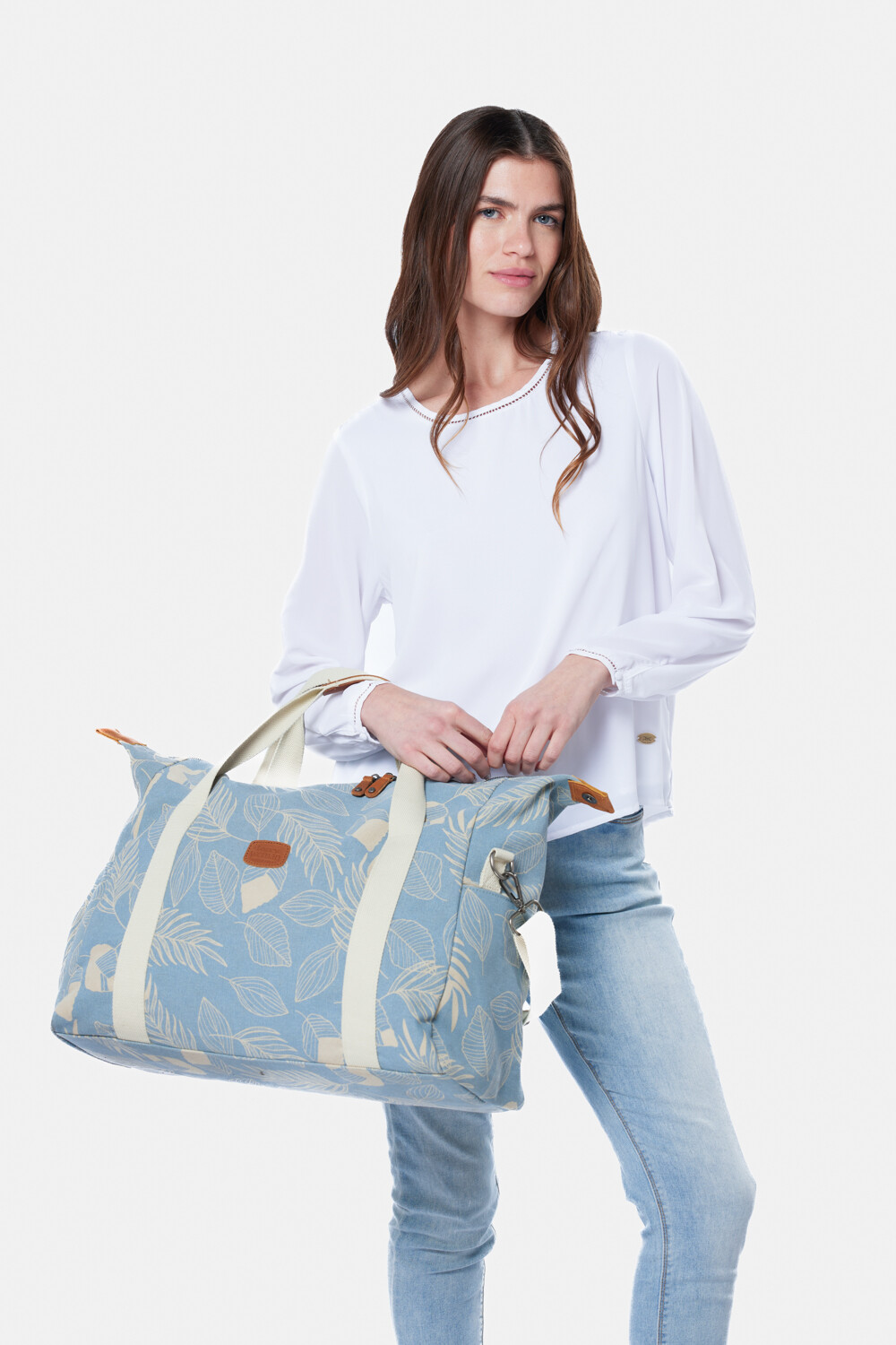 BOLSO DE LONA ESTAMPADO Azul