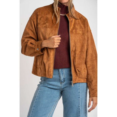 Campera Gamuza Cuero Vegano Camel