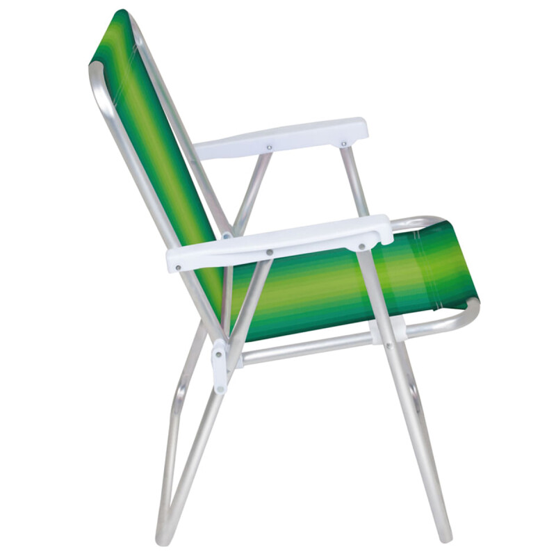 Silla Alta Aluminio Clásica A Rayas VERDE