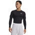 UA HG Armour Comp LS-WHT BLK-001