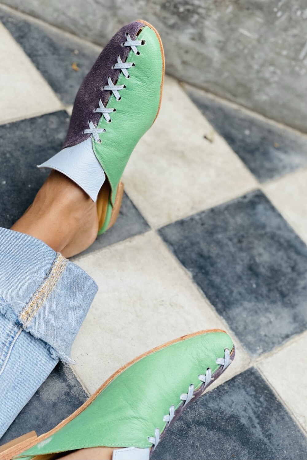 Suela Shoes Verde Y Violeta