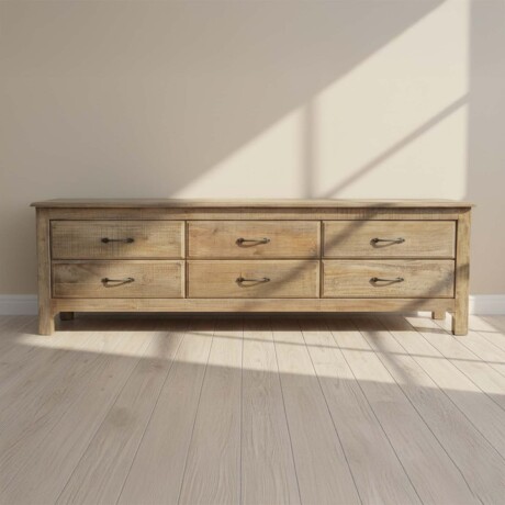 MUEBLE PARA TV MADERA-DE-MANGO NATURAL-BEIGE RIO NATURAL