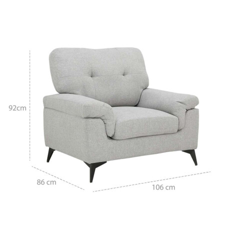 BUTACA Tela y Madera Natural Living Lamona Gris Claro