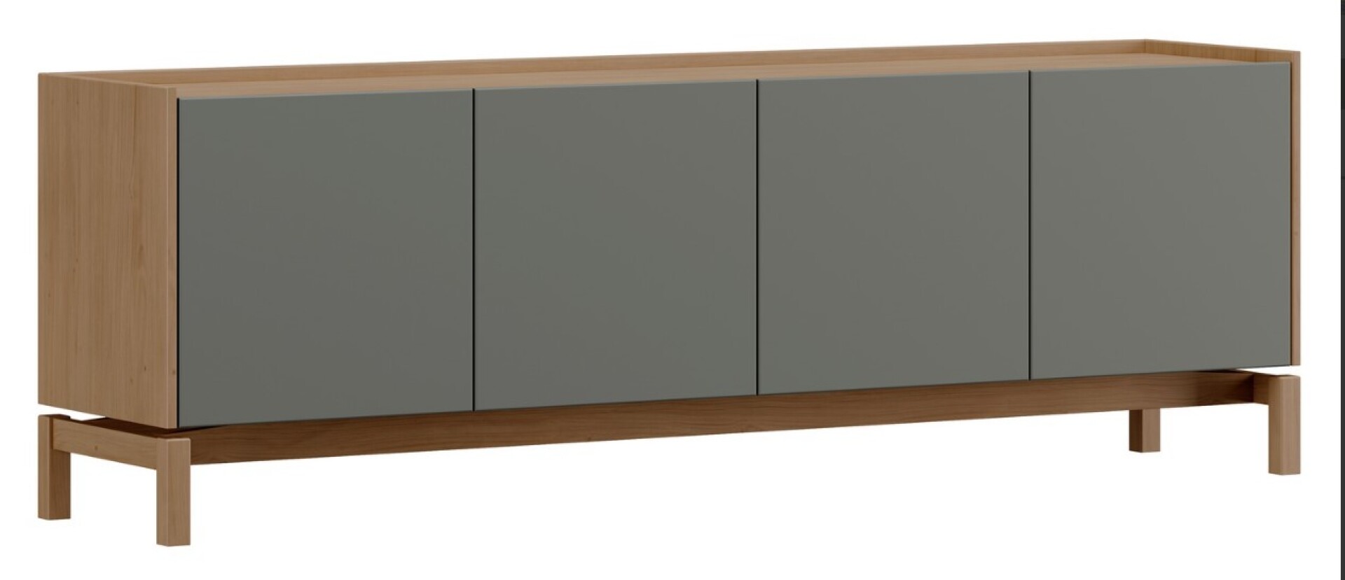 Rack Estante Barcelona – 2 Puertas y 2 Cajones Color Roble / Ferrolack 