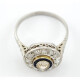 Anillo De Platino Con Brillantes Y Zafiros Sinteticos Anillo De Platino Con Brillantes Y Zafiros Sinteticos