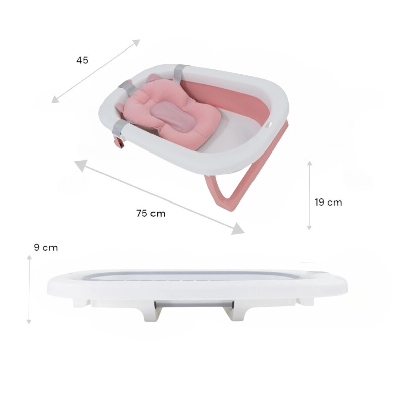 Bañera Plegable con Almohadon y Reductor Rosa Bañera Plegable con Almohadon y Reductor Rosa