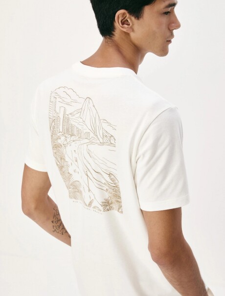 CAMISETA CON ESTAMPA MODELO REGULAR BLANCO