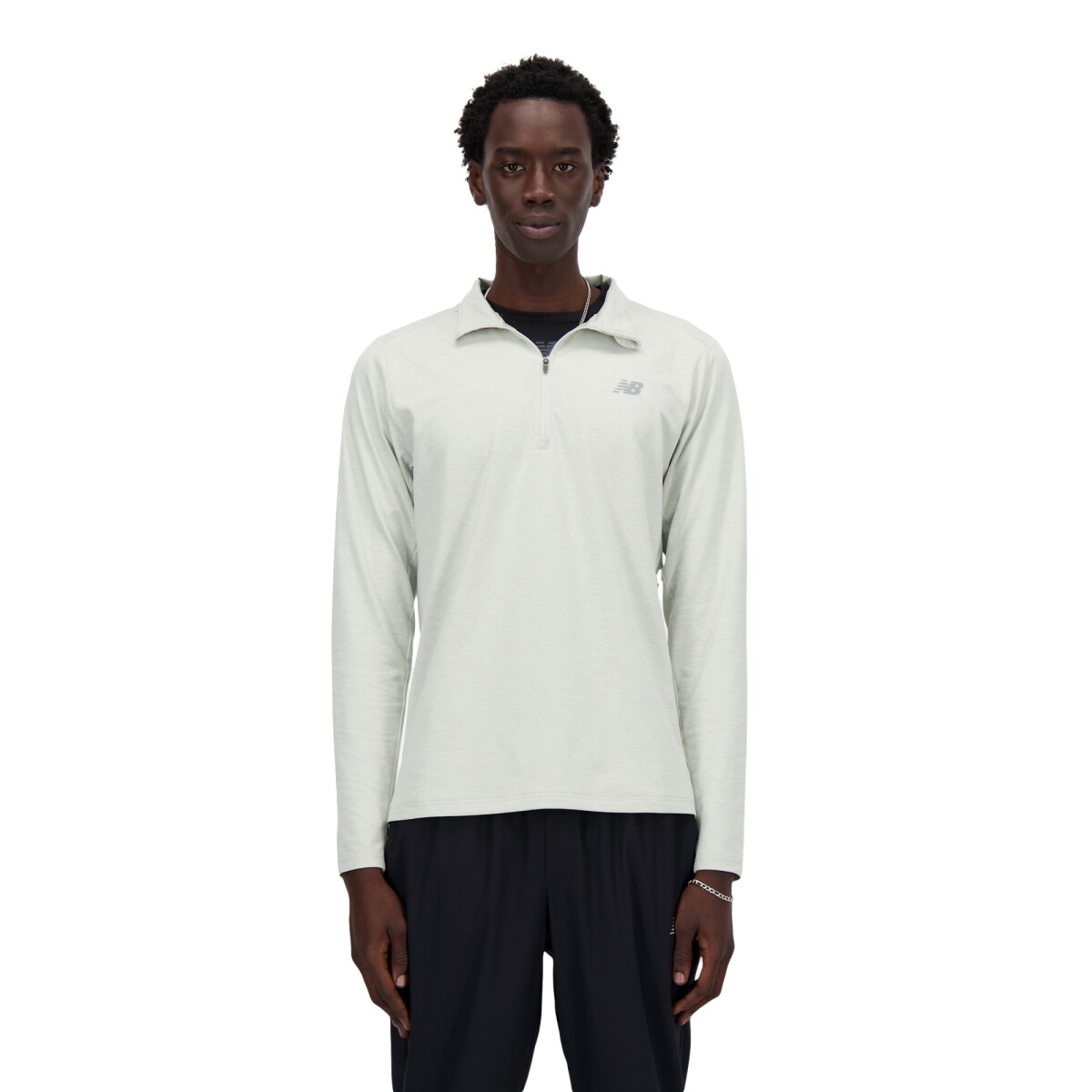Buzo New Balance de Hombre - SPACE DYE 1/4 ZIP - MT41915AG - GREY 