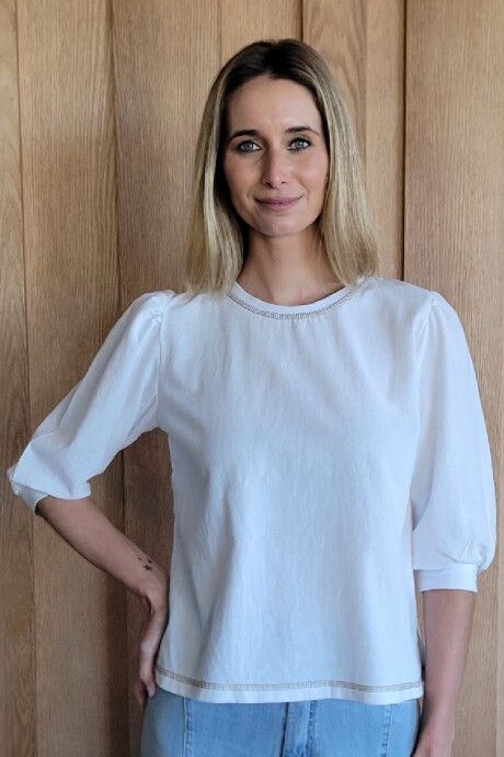 Remera Rose Tusor Blanco