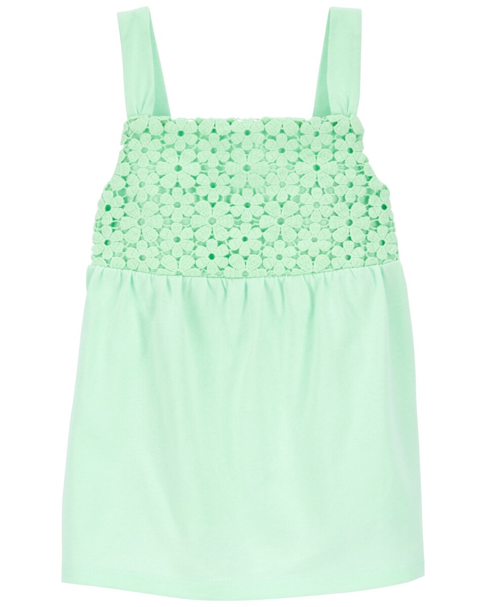 Musculosa de algodón con canesú a crochet 