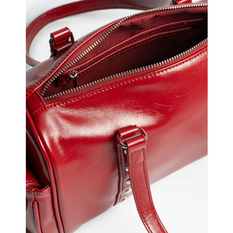 Cartera City Con Tachas Rojo Cereza