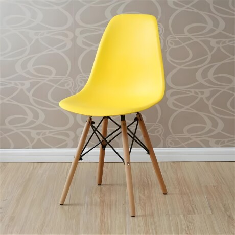 Silla Eames DKR Base En Madera Amarilla
