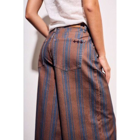Jean Rayado Extra Wide Leg Chocolate