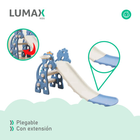 Tobogán Infantil Plástico Plegable Con Extensión Azul/Gris