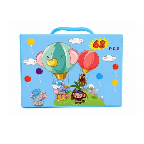 SET MALETA ESCOLAR DE ARTE 68 PIEZAS AZUL 001