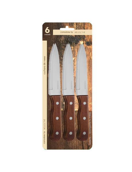 SET X6PZAS CUCHILLOS GRAN ASADO 1.5MM M.MADERA SET X6PZAS CUCHILLOS GRAN ASADO 1.5MM M.MADERA