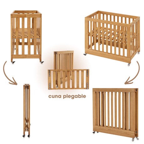CUNA PLEGABLE MADERA NATURAL-BEIGE AMELIE
