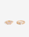 Sets Anillos Color Set De 2 Anillos Esmaltados Bañado En Oro - Dorado
