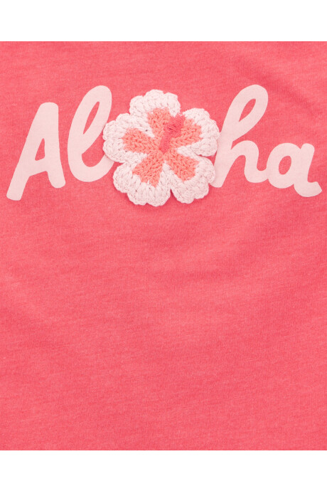 Musculosa de algodón, con lazos, estampado y aplique floral Sin color