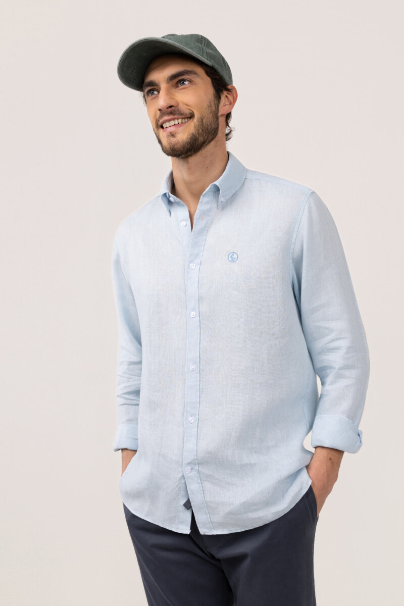 Camisa Lino Celeste