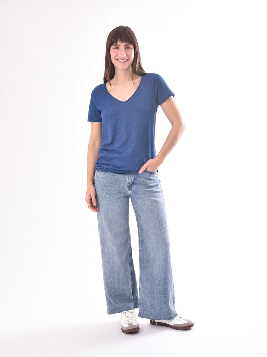 REMERA BASICA VALEN - AZUL OSCURO 