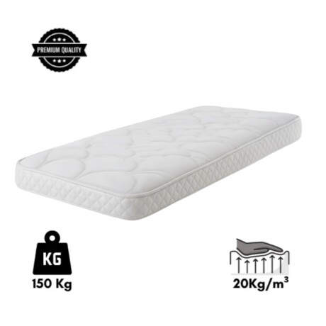 COLCHON DE ESPUMA 1 PLAZA 14CM DENSIDAD Colchón De Espuma 1 Plaza 14cm Densidad Blanco