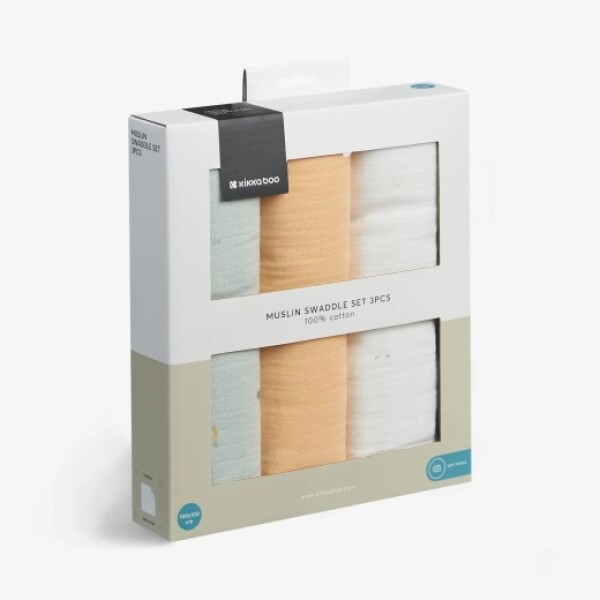 Set x3 muselinas 75x75 swaddle KIKKABOO Sleepy Sheep