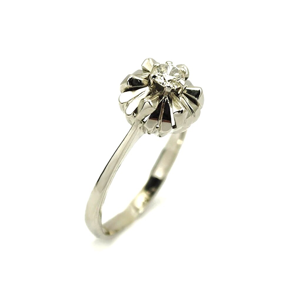 Anillo Oro Blanco 18K Y Brillante Anillo Oro Blanco 18K Y Brillante