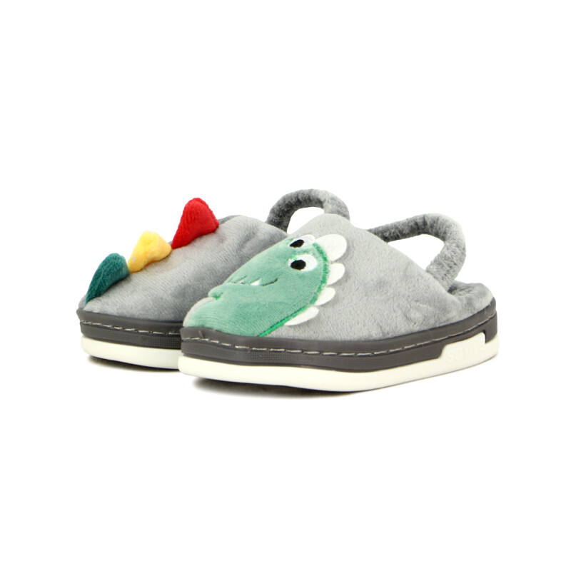 Macri Pantufla Niño/a Dinosaurio Gris