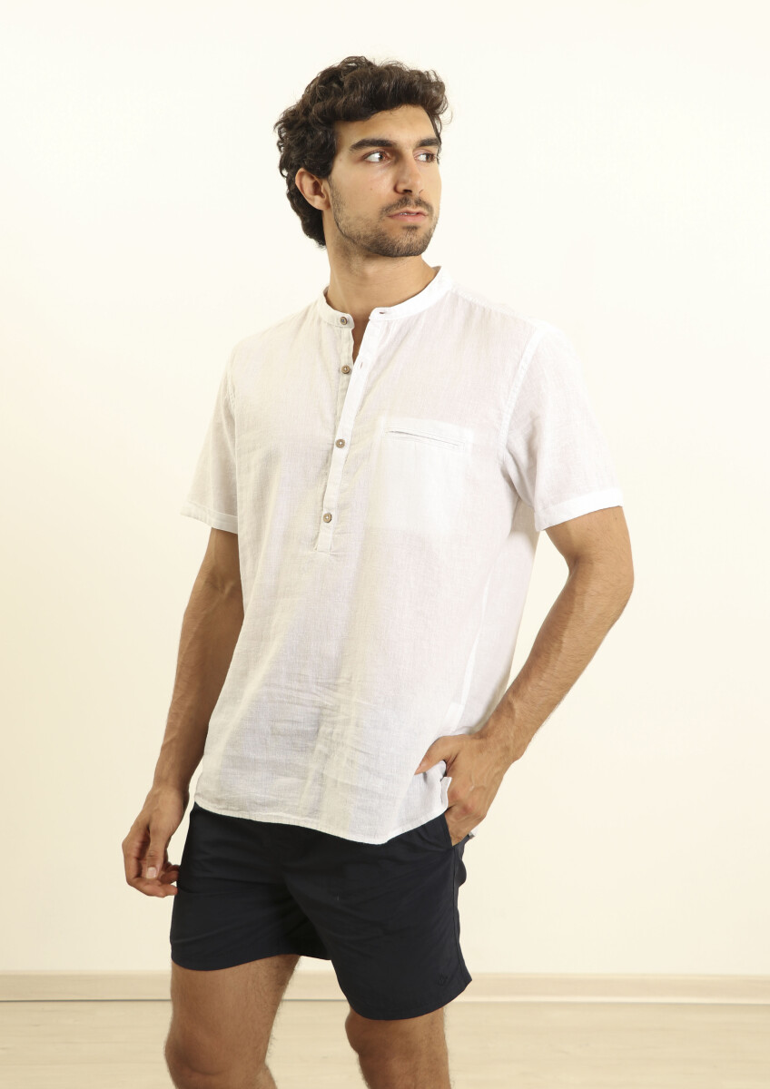 CAMISA HARRINGTON LABEL - Blanco 