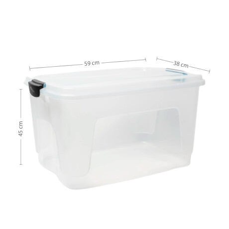 Caja Organizadora Plástica Con Tapa Apilable Uso General Transparente