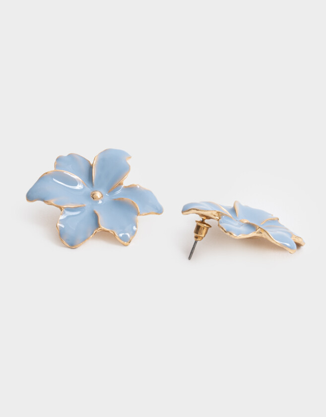 Aros Colgantes Cortos Flores Aros Colgantes Cortos De Flores - Dorado