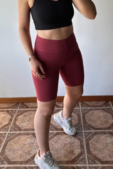 Calza Biker Algodón Rojo Jaspeado