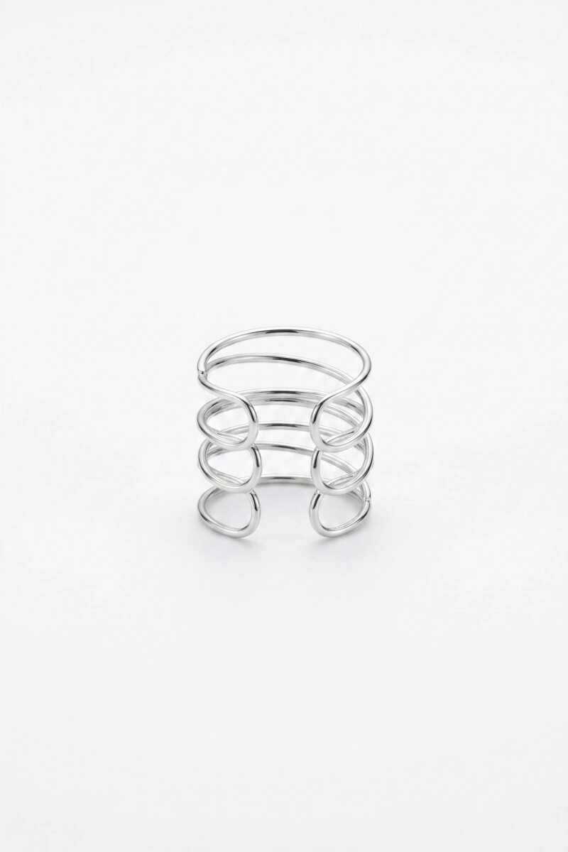 Anillo texture bold ajustable plateado
