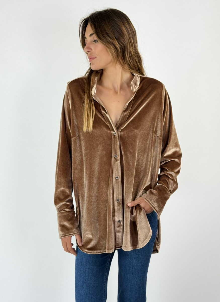 CAMISA VELVET ORNELLA - CAMEL 