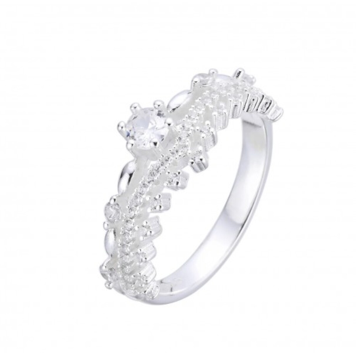 Anillo de plata 925 con circonias. 