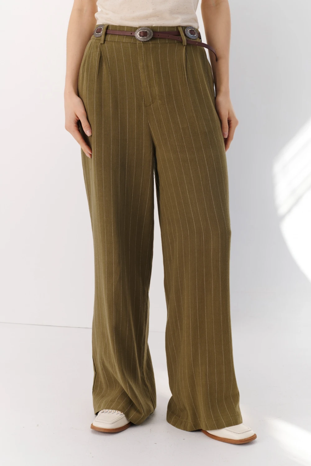 PANTALON LINO HILL verde 1