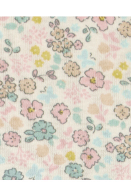 Set dos piezas de algodón, vestido y saco, diseño floral Sin color