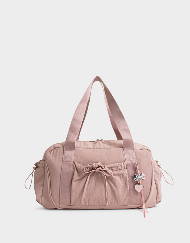 Bolsos Bolso Multipocket Con Charm - Rosa Claro