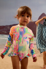 Malla manga larga unicornio 2-10y Celeste