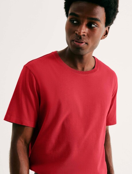CAMISETA BÁSICA UNISSEX REGULAR WORLD ROJO