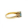 Anillo Halo-Oro Bajo-Piedra Agua marina y Zirconia-AN8158 conpiedra