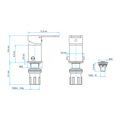 GRIFERIA DE BIDET MONOCOMANDO CROMO AQUALIA ALCAMO CROMO